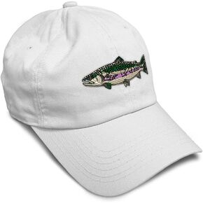 Soft Baseball Cap Fish Rainbow Trout Embroidery Ocean and Sea Life Salmon Cotton Dad Hats for Men & Women