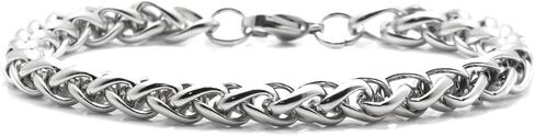 Xusamss Fashion Stainless Steel Wheat Link Bracelet,9.0" Wrist in Saudi Arabia