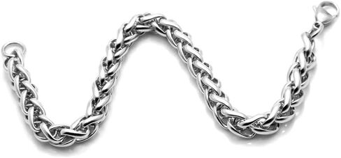 Xusamss Fashion Stainless Steel Wheat Link Bracelet,9.0" Wrist in Saudi Arabia