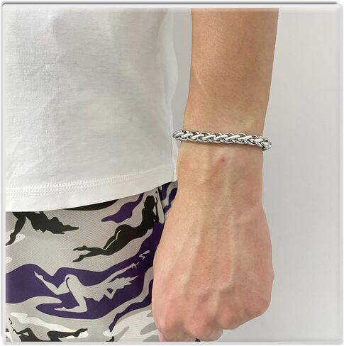 Xusamss Fashion Stainless Steel Wheat Link Bracelet,9.0" Wrist in Saudi Arabia
