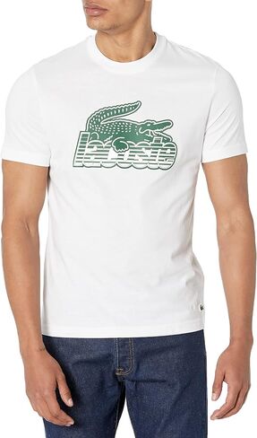 Lacoste Contemporary Collection's Men's Short Sleeve Regular Fit Front Graphic Tee Shirt in Saudi Arabia