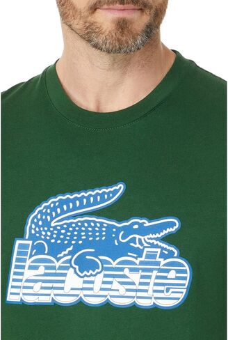Lacoste Contemporary Collection's Men's Short Sleeve Regular Fit Front Graphic Tee Shirt in Saudi Arabia