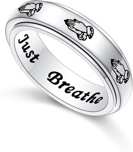 خاتم من الفضة الاسترلينية عيار 925 لتخفيف القلق وتخفيف الملل وفرط الحركة ونقص الانتباه والتوحد in Kuwait