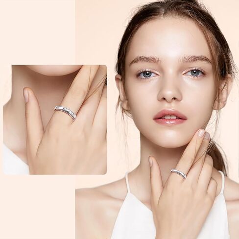 خاتم من الفضة الاسترلينية عيار 925 لتخفيف القلق وتخفيف الملل وفرط الحركة ونقص الانتباه والتوحد in Kuwait