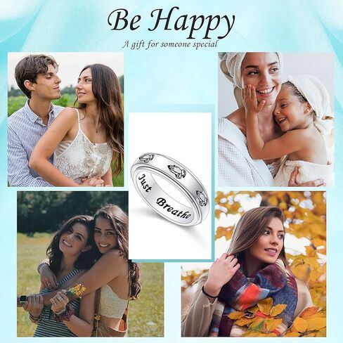 خاتم من الفضة الاسترلينية عيار 925 لتخفيف القلق وتخفيف الملل وفرط الحركة ونقص الانتباه والتوحد in Kuwait