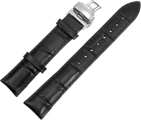 uxcell Multiple Sizes Leather Watch Band Quick Release Deployment Buckle Cowhide Watch Strap with Exquisite Box for Men and Women in Saudi Arabia