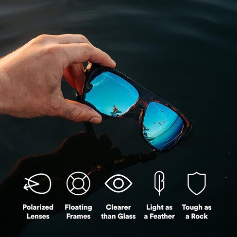النظارات الشمسية المستقطبة العائمة Rheos Breakers | حماية من الأشعة فوق البنفسجية | ظلال عائمة | مضاد للوهج | للجنسين in Kuwait