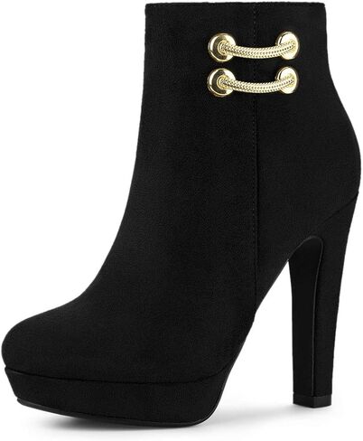 Allegra K Women's Round Toe Chunky High Heel Platform Ankle Boots in Saudi Arabia