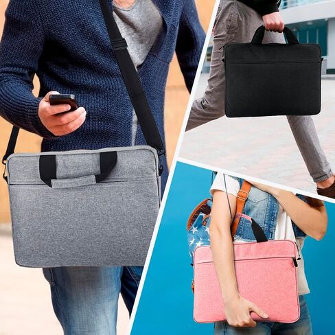 Laptop Case Shoulder Bag for 14 Inch MacBook Pro, 15 Inch Macbook A1707/A1990/A2941, 14-15 Inch Laptop Computer, Protective Polyester Computer Portable Bag Briefcase with Handle, Black in Saudi Arabia