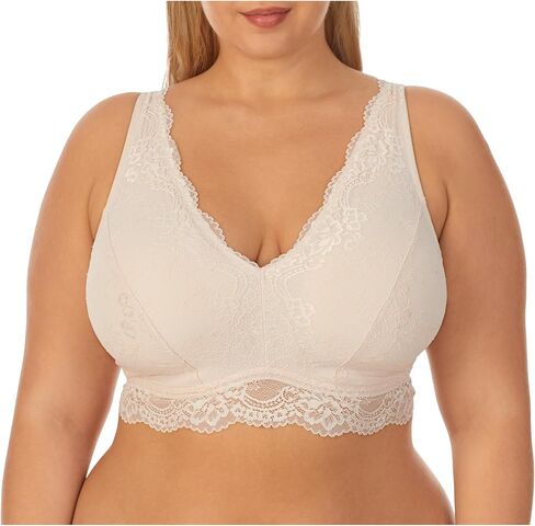 Underwear for Women Plus Size Full Coverage Wireless Lace Bralette with Adjustable Convertible Wide Straps in Saudi Arabia