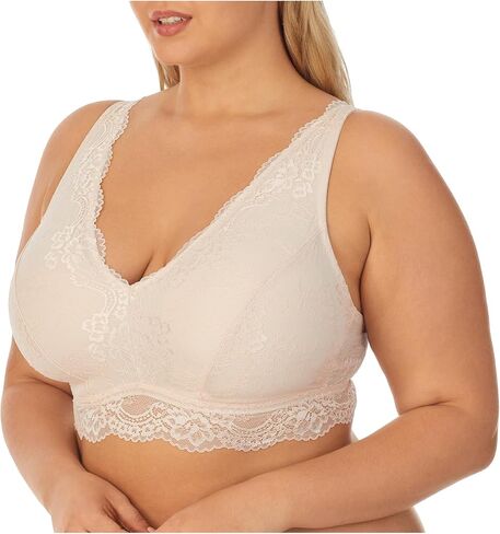 Underwear for Women Plus Size Full Coverage Wireless Lace Bralette with Adjustable Convertible Wide Straps in Saudi Arabia