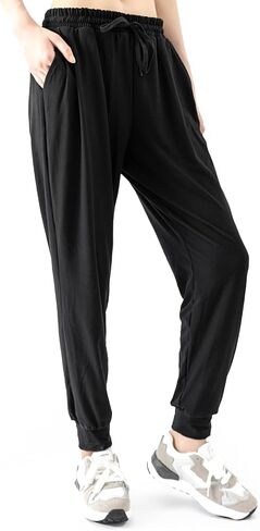 2 Pack Womens Jogger Pants with Pockets Soft Tapered Joggers Sweatpants for Women Drawstring Lounge Pants in Saudi Arabia