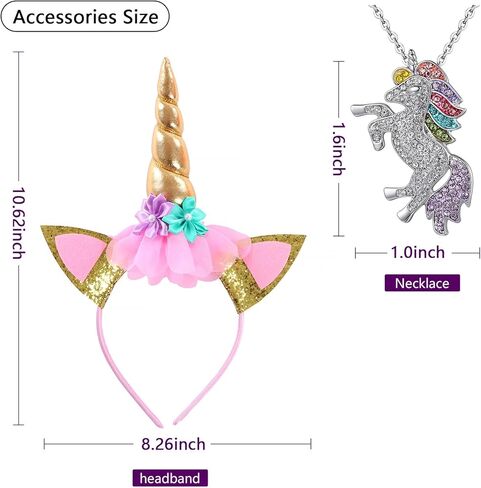 زي Mooedcoe Unicorn للفتيات الصغيرات، مصنوع يدويًا من الترتر بألوان قوس قزح ووحيد القرن توتو لهدايا أعياد الميلاد وديكور الحفلات in Kuwait