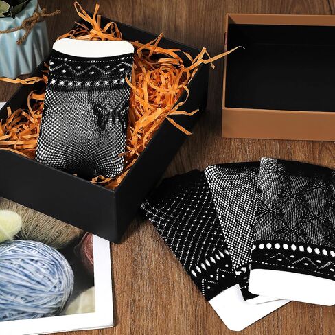 4 Pairs Lace Ankle Socks for Women, Women's Black Dress Socks Elastic Frilly Fishnet Socks See -Through Mesh Lace Socks Hollow out Net Sheer Socks for Women Girls in Saudi Arabia