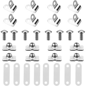 Football Helmet Repair Kit, Including Stainless Steel R-Shape Soccer Visor Clips, Nuts, Screws, Rubber Gasket, Baseball, Softball, Hockey, Football Helmet Hardware Kit