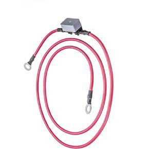 MotorGuide MM309922T 8-Gauge Battery Cable and Terminals — 50-Amp Manual Reset Breaker — Trolling Motor Surge Protection, Red