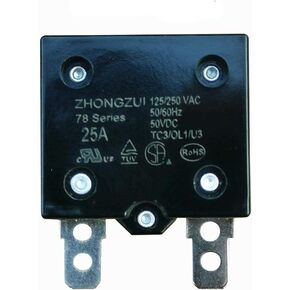 25A 125/250VAC 50/60Hz 50VDC Automatic Reset Relay Fuse, Therma Switch Circuit Breaker Current Overload Protector Children