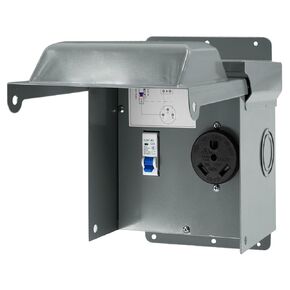 Temporary Power Outlet Panel, RV Pedestal Electrical Panel, 50 Amp RV Breaker Panel Box,Prewired and Unmetered, Weatherproof