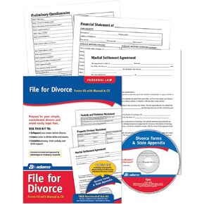 Adams Divorce Kit, Downloadable Forms and Instructions, Details on Packaging, Divorce Forms for All 50 States (K302)