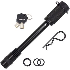 79831 Keyed Unique 5/8" Trailer Hitch Lock with Extra Long 4-1/2" Span, Double Safety Tow Hitch Locking Pin for 3" Receivers and Adjustable Channel Mounts