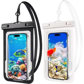 2 Pcs Waterproof Phone Pouch, Universal Waterproof Phone Case for iPhone Samsung Google Up to 7.3'', IPX8 Water Proof Cellphone Dry Bag for Snorkeling Swimming Beach Kayak Cruise Essentials