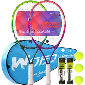 19" 23" 25" Kids Tennis Racket Junior/Youth Tennis Racquet with Tennis Ball Carry Bag Overgrips Vibrations Dampers…