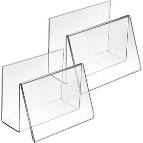 Clear Acrylic Postcard Holder Business Card Holder Greeting Card Display Clear Business Card Stand Rack for Index Card Organizer Desk Table Home Office School, 6 x 4.25 x 4.5 Inches (2 Pcs)