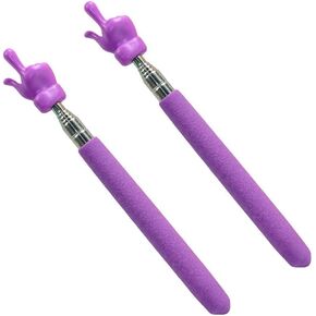 2 Pcs Telescopic Teachers Pointer, Extendable Hand Pointer Finger Teacher Pointer Stick Mini Retractable Classroom Pointer for Elementary School Kindergarten Teacher, Classroom Supplies - Red