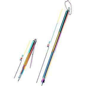 Torah Book Scalable Extendable Hand Pointer with Pocket Clip 14 CM Scalable to 27 CM Plus Steel Bead Chain Great Bar Bat Mitzvah Gift (Silver)