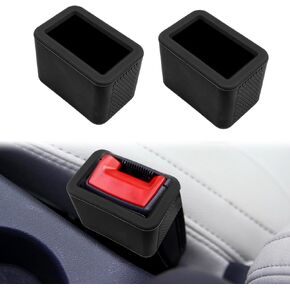 2-Pack Buckle Holder, Easy Access to The Buckles of Rear Seats, Keep Buckle in Upright Position, Buckle Holder Compatible with Baby Seat, Silicone Belt Buckle Holder Booster (Black)