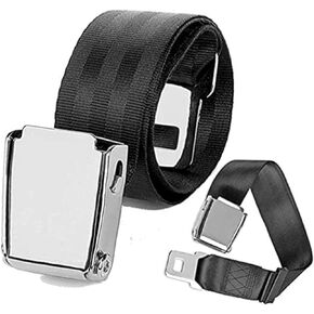 Adjustable 7-51" Airplane Seatbelt Extender - FITS All Airlines (not Southwest) Bring You a Comfortable Trip, Black