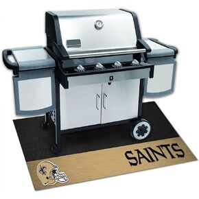 FANMATS - 12193 NFL New Orleans Saints Vinyl Grill Mat أسود، 26 بوصة × 42 بوصة