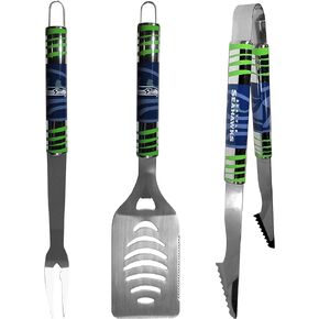 NFL Siskiyou Sports Fan Shop Seattle Seahawks Tailgater BBQ Set 3 piece Team Color