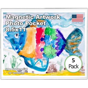 08115 Magnetic Picture Frame Magnetic Multi-Use Pocket, 5 Pack