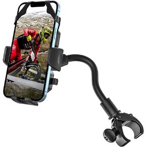 woleyi Gooseneck Bike Phone Holder, Motorcycle Phone Mount - Bicycle Handlebar Cell Phone Clip for Electric Scooter, Dirt Mountain Cycling for iPhone 14 Pro Max 13 12, Galaxy S10,More 4-7" Smartphones