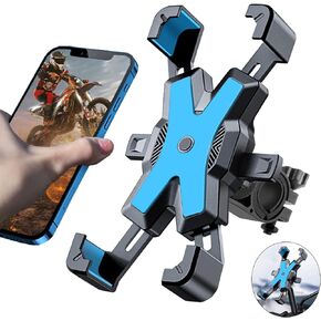 Kairiyard Motorcycle Bike Phone Mount, 360° Rotation Bike Phone Holder Mount Handlebar or Rearview Mirror for Dirt Bikes, Scooter, Bicycle, Electric, Mountain and Most Mobile Phones