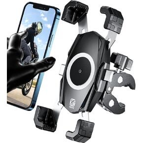 Kewig Motorcycle Phone Mount, Bike Phone Mount Upgrade Quick Install Handlebar Clamp, Bike Phone Holder for Scooter Clip Mount for iPhone 14 Plus/Pro Max, Galaxy S10 and More 4.0-6.9" Phone