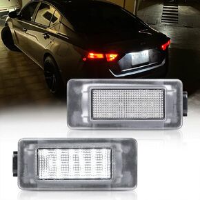 LED License Plate Lights Compatible w/ 2019-2021 Ni-ssan Altima Versa Sentra Rogue, OEM Led Number Lamps Replacement Canbus Error Free 6000K 18-SMD Xenon White Led Rear Tag Light Kit Assembly