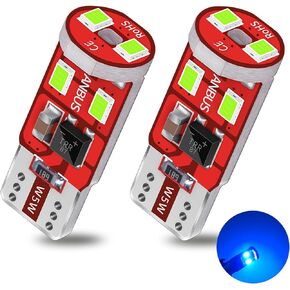 194 168 2825 W5W T10 LED Light Bulb Canbus Error Free Non-Polarity for Car Interior License Plate Dome Map Courtesy Door Lights (Ice Blue, Pack of 2)
