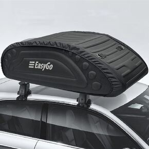 Aerodynamic Car Rooftop Cargo Carrier Bag - Soft Roof Top Luggage Bag for All Vehicles SUV with/Without Rack – Hard Sides - 4 Adjustable Straps – 8 Cubic Feet - Fold Flat Storage Bag