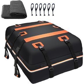 Rooftop Cargo Carrier Bag Waterproof 20 Cubic Car Roof Bag Cargo Carrier All Cars with/Without Rack Includes Anti-Slip Mat 10 Reinforced Straps 6 Door Hooks