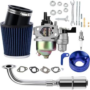 for 212cc Predator Engine Turbo Kit - For 196cc 6.5Hp Gx160 BT200x CT200u for Predator 212 Electric Start Kit, Predator 212 Stage 1 Kit, Predator 212 Performance Parts, Predator Motor (Blue)