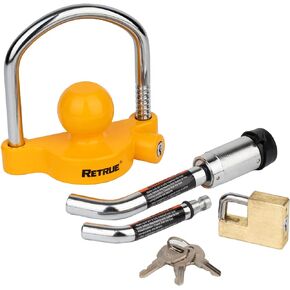 Keyed Alike Trailer Lock Set Tow & Store Lock Kit, Come with Universal Coupler Lock (Yellow) & Dual Bent Pin Lock (Silver) & Brass Coupler Lock (Gold)