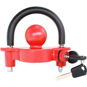 X-Haibei Trailer Coupler Lock fits 1 7/8, 2 and 2 5/16 inch Couplers, Universal Trailer Ball Hitch Locks, Heavy Duty Aluminum Body, Copper Lock Cylinder, Rustproof, Dust-Proof (Black)
