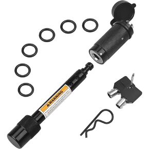 RVMATE Trailer Hitch Lock 5/8" Dia. for Class III IV 2"& 2-1/2" Receiver, Anti-Theft Steel Locking Hitch Pin with 2 Keys for Towing Trailer/Truck/Bike Rack