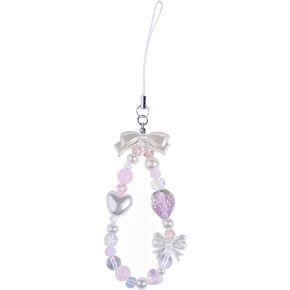 Bow Strawberry Phone Charm Flower Pastel Bag Charm Cute Y2K Aesthetic Keychain Airpods Charm Accessories For Women Teen Girls