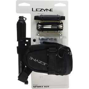 LEZYNE M-Caddy Sport Kit Bicycle Repair Set and Saddle Bag, Road, Mountain, Gravel Bike, Hand Pump, Tube Patches, Multi-Tool