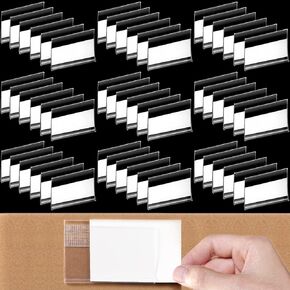 72 Pieces Shelf Tag Label Holders Adhesive Wire Self Label Holder Clear Plastic Shelf Tag Holders Price Tag Holder for Supermarket School Library Bookshelves Mailbox Storage Bins (4 x 1 Inch)
