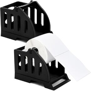 DEAYOU 2 Pack Label Roll Holder, Plastic Label Stand Bracket for Stack, Thermal Bar Code Sticker, Office