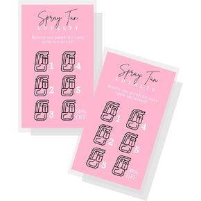 Spray Tan Loyalty Punch Reminder Card | 50 pk | Spray Tan Aftercare Client Instruction Cards Matches Intake Forms for Customers Rapid Tan 2x3.5"
